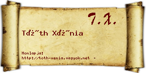 Tóth Xénia névjegykártya